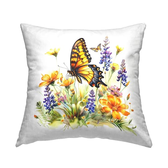 Stupell Industries Butterfly Wings Garden Decorative Printed Throw Pillow